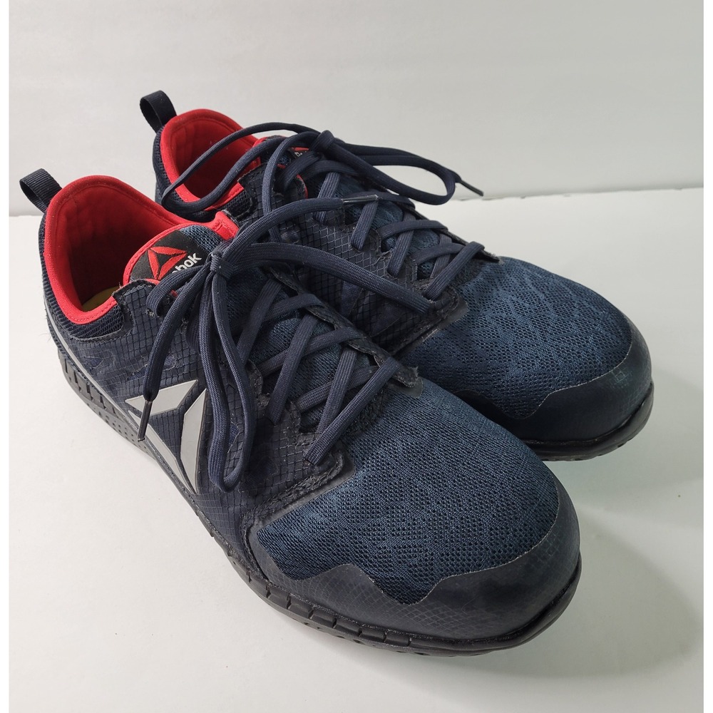 Reebok‎ Work Sublite Cushion Safety Toe Mens 10.5W Navy Red RB4250 EH Shoes